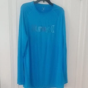 Hurley Men's Blue drifit Long Sleeve Shirt, large - Picture 1 of 2