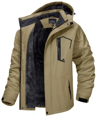 Men's Waterproof Winter Jacket Warm Winter Coat Outdoor Ski Snow Hooded Jackets - Image 1 of 4