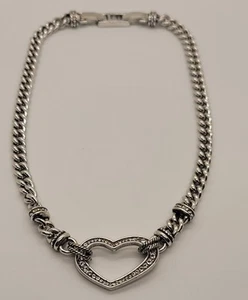 Brighton Silver Crystal Heart Urban Lights Choker Necklace - Picture 1 of 5