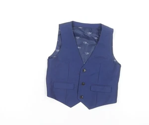 Marks and Spencer Boys Blue Suit Waistcoat 5-6 Years - Picture 1 of 12