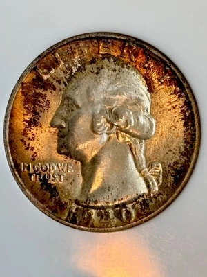 1940 S Washington Quarter MS64 NGC w/ CAC Old Gold Embossed Fatty Holder - Image 1 of 4