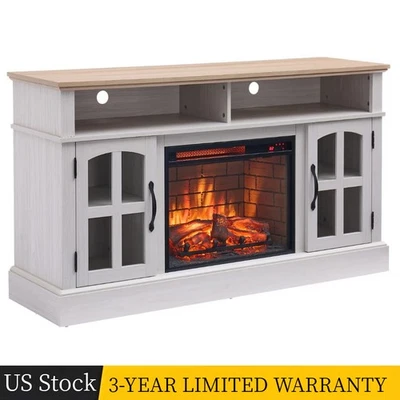 58" Fireplace TV Stand w/23" Electric Fireplace Entertainment Center for 70" TVs - Imagem 1 de 4