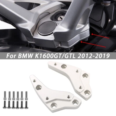 Elevador de manillar plateado CNC aleación de aluminio 2X para BMW K1600GT K1600GTL 2012-2023 Foto 1 de 4