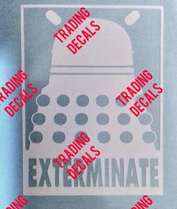 Doctor Who David Tennant Dalek 5" WHITE Window Vinyl Sticker Decal EXTERMINATE! - Bild 1 von 5