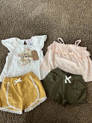 NEW NWT Savannah Girls 24 Months Beautiful 24 Month 2 Pack (4 PCs) Short Sets - Image 1 of 3