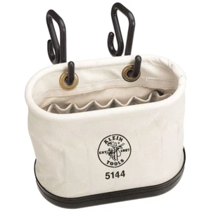 14 in. Tool Bag Canvas Oval Aerial Bucket with 15 Pockets, Hooks Klein Tools - Picture 1 of 12