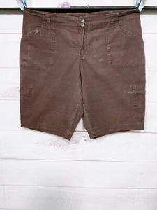 Lane Bryant Womens Cargo Shorts Size 18 Brown High Rise Pockets - Picture 1 of 7