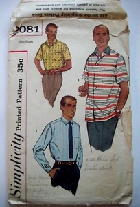 50's Mens dress casual shirt pattern 2081 size medium 38-40 - Picture 1 of 2
