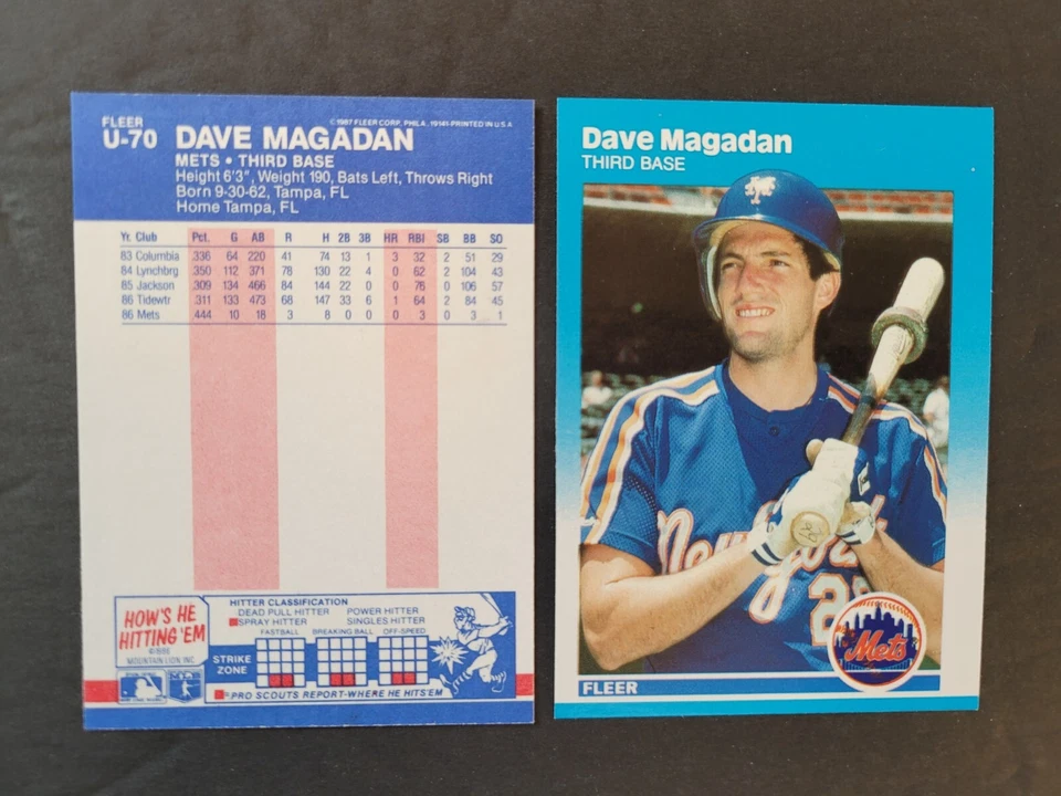 DAVE MAGADAN Cards Your Pick TOPPS Fleer Donruss UpDeck 1987 Rookie to 1992 Mets - Image 1 of 1