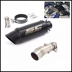 Slip for Yamaha MT-03 YZF R3 2015-2024 Exhaust Mid Tail Pipe Black Muffler Tips - Picture 1 of 13
