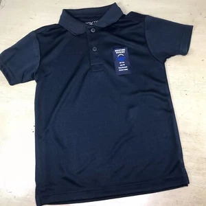 Nautica Polo Shirt Navy Blue Kids Size Large 6 Apparel Short Sleeve Performance - Picture 1 of 4