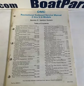 OMC Outboard 2 - V-6 Models 1984 Ignition System Service Manual #394607-3. - Picture 1 of 2