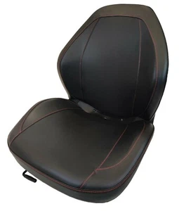 Skid Steer Black Seat with Slides Bobcat Case Ford Gehl John Deere New Holland - Picture 1 of 4
