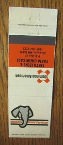 FARM RELATED: ELEPHANT BRAND FERTILIZER (ELLSWORTH, MINNESOTA) 1977 MATCHBOOK F8 - Picture 1 of 3