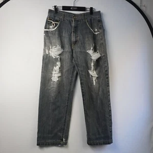 Regal Jeans Mens 32x30 distressed Baggy Grunge Embroidered Rope Y2K Vintage - Picture 1 of 11