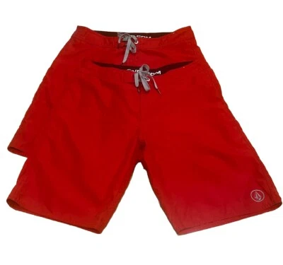 Lot Of TWO Volcom Board Shorts Swim Suit Men's Size 31 Red - Image 1 of 4