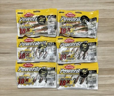 Berkley PowerBait (Lot Of 6) Pogy Swim Shad Swimbaits, Bass Fishing! NWT! - Image 1 of 4