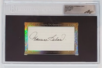 Leaf Super Cut Signature 2015 1/1 Maurice Richard BGS BAS autógrafo automático hockey Foto 1 de 3