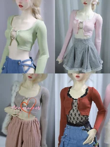 1/4 1/3 BJD Muñeca Ropa Manga Larga Calce Ajustado Top Corto Doble Hebilla Puro Deseo - Imagen 1 de 14