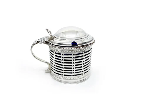 Antique Silver George III Mustard Pot, Sheffield 1780 Cover