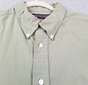 Camisa con botones ROUNDTREE & YORKE para hombre extra grande XL verde manga corta informal - Imagen 1 de 15