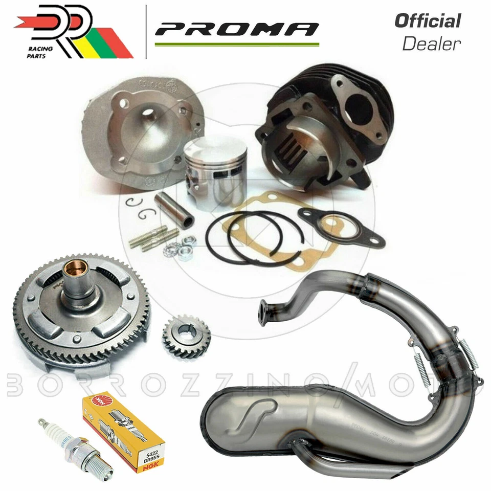 KIT MODIFICA GRUPPO 102cc Ø55 DR–PROMA CAMPANA MARMITTA VESPA 50 SPECIAL L R N