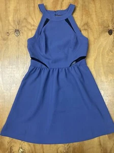 BCBGENERATION NUEVO Vestido Halter Azul Transparente Recortado Talla 8 Hasta la Rodilla - Imagen 1 de 9