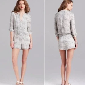 Joie 100% Silk Amara B Romper Dotted Snake Print Pleated, XS - Picture 1 of 9