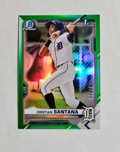 Cristian Santana 2021 1st Bowman Chrome #BCP-186 GREEN REFRACTOR 07/99 RC z34 - Picture 1 of 1