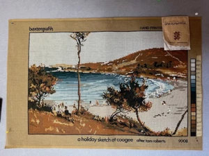 A Holiday Sketch of Coogee After Tom Roberts Vintage Needlepoint Canvas - Picture 1 of 1