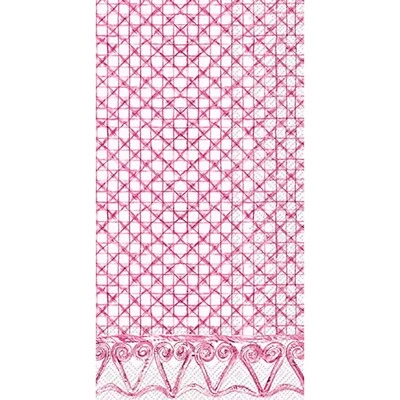 IHR Ideal Home Range 16 Dinner Napkins Hearts Botanical Cane Pink Disposable - Изображение 1 из 4