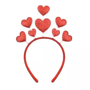 Glitter Heart Headband for Women Girls Valentine's Day Heart Head Bopper Red ... - Picture 1 of 7