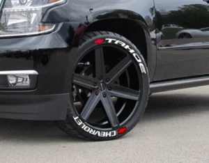 Tire Lettering for CHEVY TAHOE PERMANENT Stickers 1.50"fits 16"-22"FAST SHIP - Picture 1 of 4