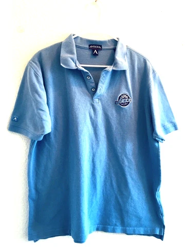 Utah Jazz Polo Shirt Mens Light Blue Size L Vintage Antigua Sport NBA Basketball Cover