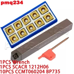 SCACR1212H06 Portautensili Tornio Esterno + Inserti 10PCS CCMT060204 BP735 - Foto 1 di 5