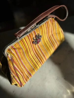 Bolso de mano o bandolera vintage Glenda Gies Jackie con broche Foto 1 de 4