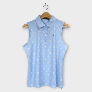 G/FORE Women's RGB Tech Jersey Sleeveless Golf Polo Shirt (Blue) - Medium - Picture 1 of 2