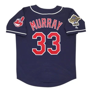 Camiseta deportiva para hombre de Eddie Murray 1995 de los Cleveland Indians azul marino de la Serie Mundial - Imagen 1 de 6