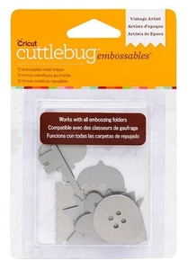 Cricut Cuttlebug VINTAGE ARTIST-SILVER Embossables Metal Shapes - Brand New!!!! - Picture 1 of 1