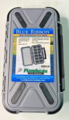 FLAMBEAU INC. 3936CR Blue Ribbon Waterproof Fly Box-Dual Compartment & Ripple Foam Water Proof