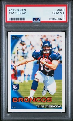 PSA 10 2010 Topps #440 Tim Tebow Tim Tebow RC GEM MINT NO RESERVE! - Image 1 of 2