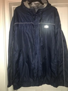 Vintage UMBRO Mens Navy Lightweight  Hooded Jacket Size XXL Big Logo Back - Picture 1 of 15