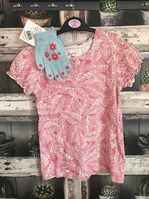 GIRLS TOP & GLOVES - 7-8 YEARS - MANTARAY - box MR - Image 1 of 4
