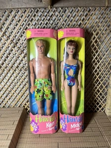 Lot Of 2 1999 Hawaii Midge & Ken Dolls NRFB, 90's Barbie friend - Picture 1 of 5