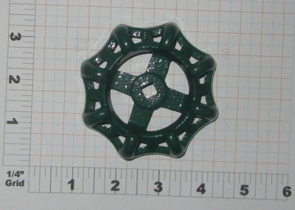 Round Cast Gate Valve Handle 3-1/4" OD with a 19/64" Square Hole - Image 1 of 1