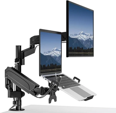 PUTORSEN Monitorhalterung mit Laptop Arm 17-32 Zoll Bildschirm & 18" Notebook - Bild 1 von 4