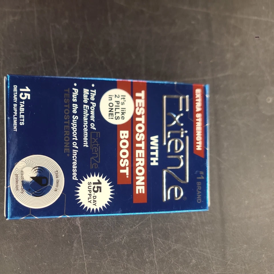 Extenze Testosterone Boost Extra Strength Male Enhancement, 15 Tablets 18/2026 - Image 1 of 1