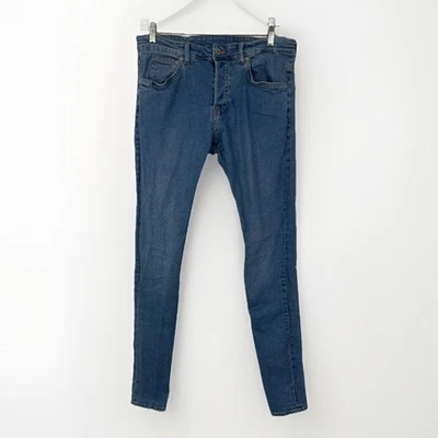Pantalones de mezclilla ajustados para hombre &Denim H&M talla 34x34 4 botones cintura baja Foto 1 de 4