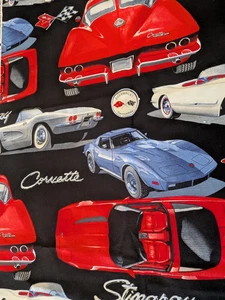 Corvette Chevrolet General Motors Fabric by Alexander Henry 36" x 44" - Picture 1 of 7