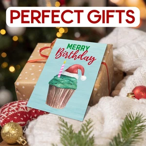 Weihnachtskarte Geburtstag - Geburtstag Weihnachtskarte mit Umschlägen, Dezember Bi... - Bild 1 von 5